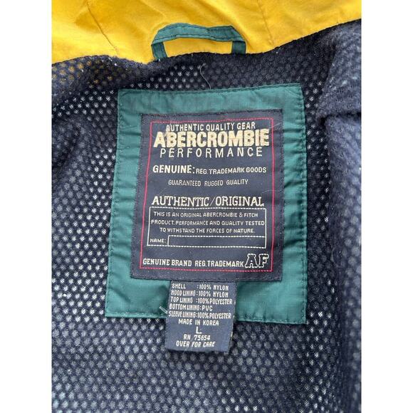 Vintage 90s Abercrombie Performance Nylon Windbreaker jacket Hunter Green Mens L - Picture 10 of 11